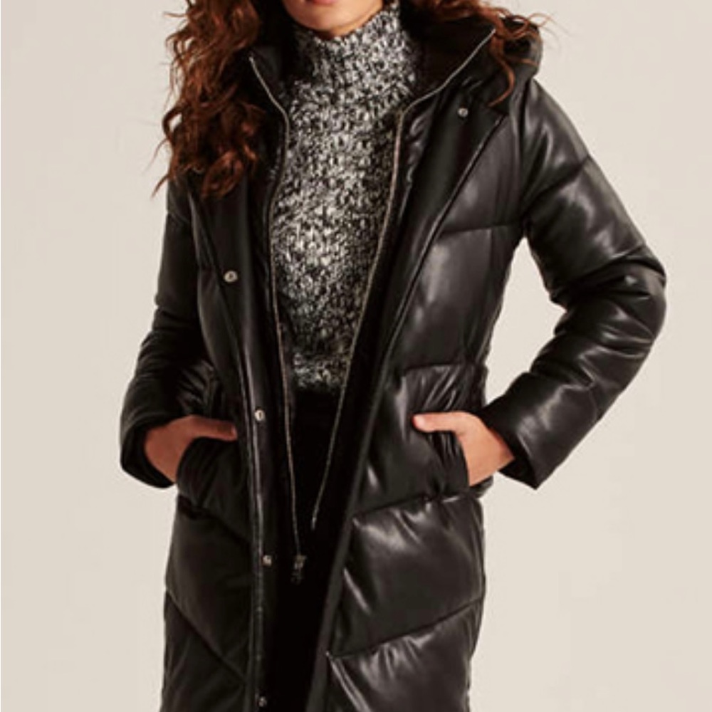 ISO Abercrombie long vegan leather puffer xs